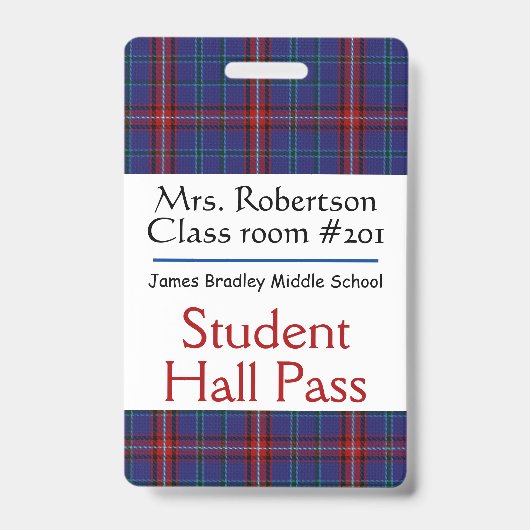 Pset Teachers Bathroom/Hall Pass Badge (Voorzijde)