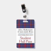 Pset Teachers Bathroom/Hall Pass Badge (Voorzijde met clip)