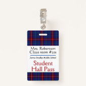 Pset Teachers Bathroom/Hall Pass Badge (Achterkant met clip)