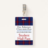 Pset Teachers Bathroom/Hall Pass Badge (Voorkant met clip)