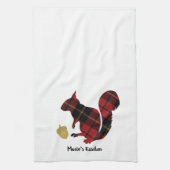 Pset Texture Red and Gold Squirrel en Acorn Theedoek (Verticaal)