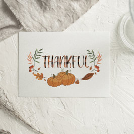 Pset Thanksful Herfst Pumpkins Thanksgiving card