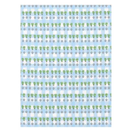 Pset Topiaries Blue en White Ginger Jar Tafelkleed (Voorkant)