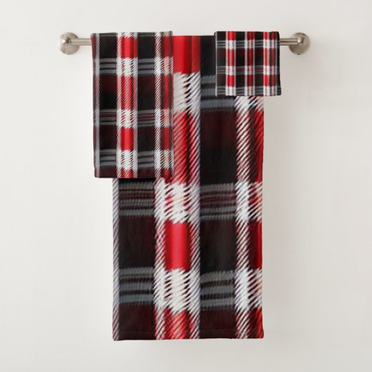 Pset Trendy Abstract Red Black Collectie Bad Handdoek (Insitu)