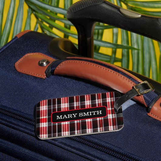 Pset Trendy Abstract Red Black Collectie Bagagelabel (Voorkant Insitu 3)