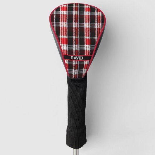 Pset Trendy Abstract Red Black Collectie Golfheadcover (Voorkant)