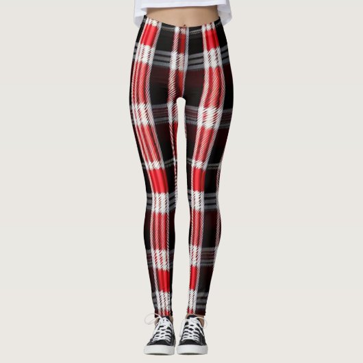 Pset Trendy Abstract Red Black Collectie Leggings (Voorkant)