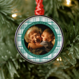 Pset Turquoise Memorial Photo Metal Ornament