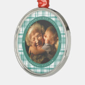 Pset Turquoise Memorial Photo Metal Ornament (Links)
