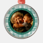 Pset Turquoise Memorial Photo Metal Ornament (Voorkant)