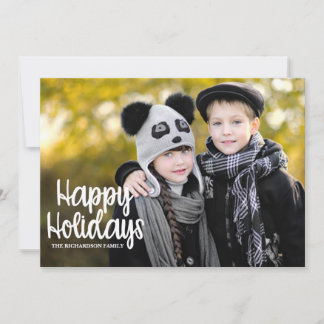 Pset Typografie Big Photo Holiday Flat Card Feestdagenkaart