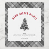 Pset Warm Wishes Spruce Kerstmis Wijn Etiket (Enkel label)
