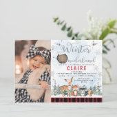 Pset Winter One-derland Woodland Animals Birthday Kaart (Staand voorkant)