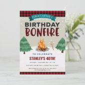 Pset Winter Outdoor Bonfire Birthday Uitnodiging (Staand voorkant)