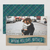 Pset Winter Scarf Holiday Kaart - Blauwgroen (Voorkant / Achterkant)