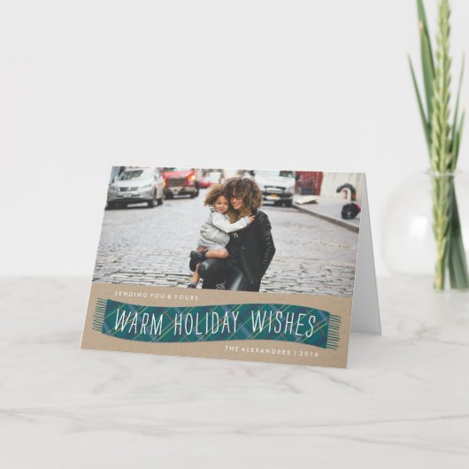 Pset Winter Scarf Holiday Kaart - Blauwgroen (Voorkant)