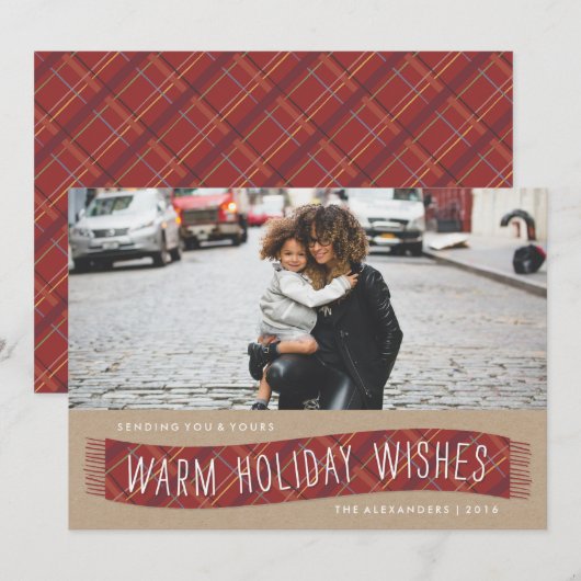 Pset Winter Scarf Holiday Kaart - Brick (Voorkant / Achterkant)