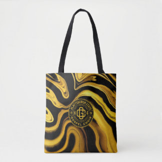 PSGC Logo Met Zwart & Gouden Vloeibare Canvas tas