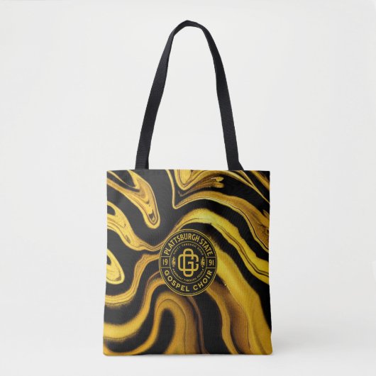 PSGC Logo Met Zwart & Gouden Vloeibare Canvas tas (Voorkant)
