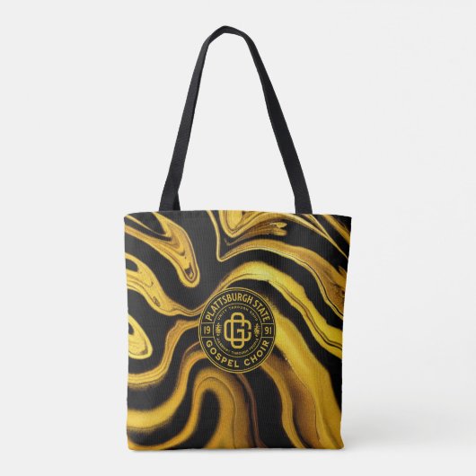PSGC Logo Met Zwart & Gouden Vloeibare Canvas tas (Achterkant)