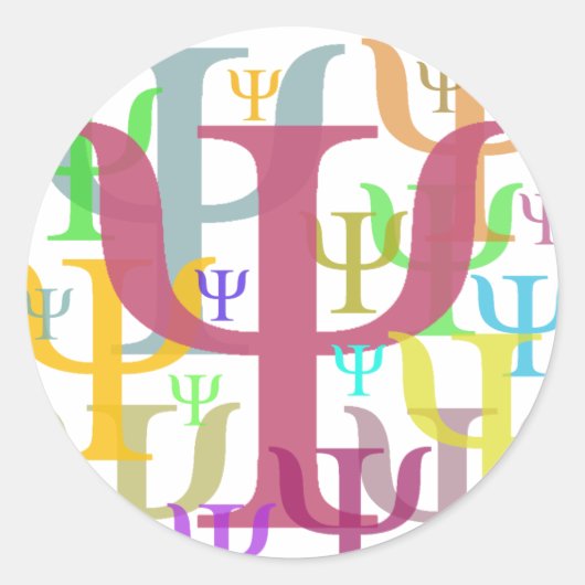 Psi Ronde Sticker (Voorkant)