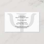 Psi symbool professionele psycholoog visitekaartje (Achterkant)