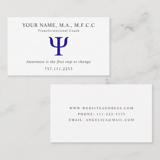 Psi-symbool Visitekaartje (Voorkant / Achterkant)