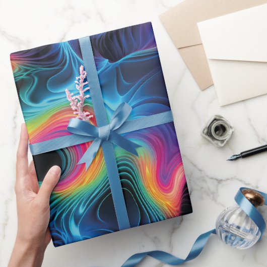 Psicodélico con Ondas de Colores Vibrantes Cadeaupapier (Geschenken)