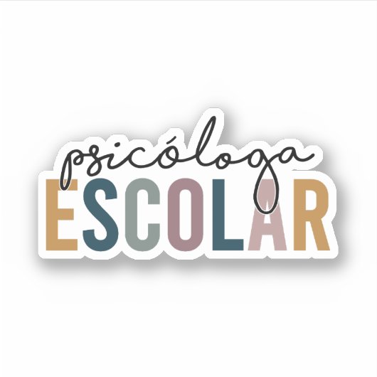 Psicóloga Escolar | Schoolpsycholoog Sticker (Voorkant)
