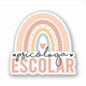 Psicóloga Escolar | Schoolpsycholoog Sticker (Voorkant)