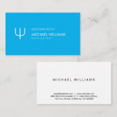 Psicólogo - Profesional elegante símbolo azul Visitekaartje (Voorkant / Achterkant)