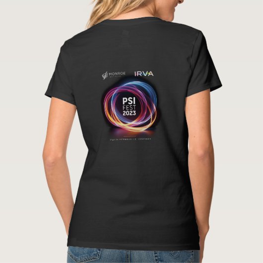 PsiFest2023 Dames Officiële Conferentie T-shirt (Achterkant)