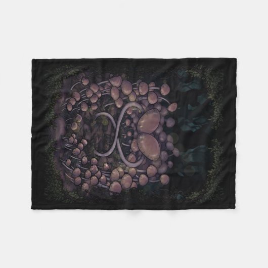 Psilocybe Allenii Fleece Deken (Voorkant (Horizontaal))