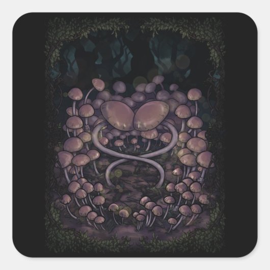 Psilocybe Allenii Vierkante Sticker (Voorkant)