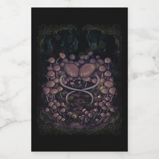 Psilocybe Allenii Wijn Etiket (Enkel label)