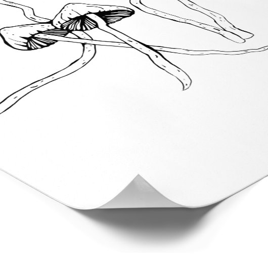 Psilocybin paddenstoel poster (Hoek)