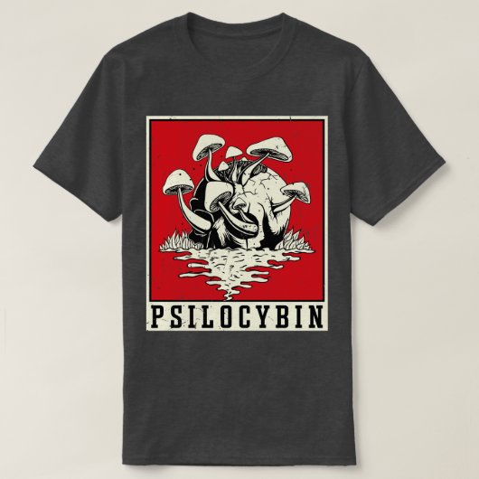 Psilocybin Retro Psychedelic Magic Mushroom Vintag T-shirt (Design voorkant)