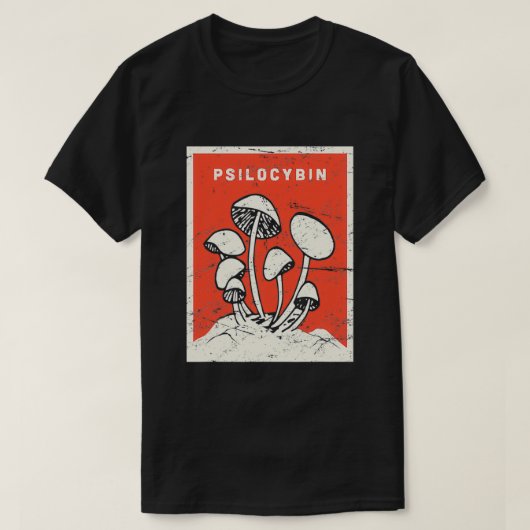 Psilocybin Retro Psychedelic Magic Mushrooms T-shirt (Design voorkant)