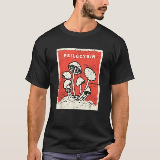 Psilocybine T-Shirt Retro Psychedelische Magische  (Voorkant)