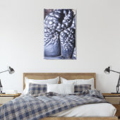 Psilomelane, een erts van Mangaan, Michigan, Veren Canvas Afdruk (Insitu (Slaapkamer))