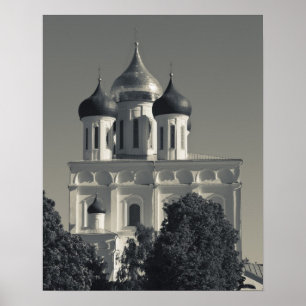 Pskov Kreml en Troje-Kathedraal Poster