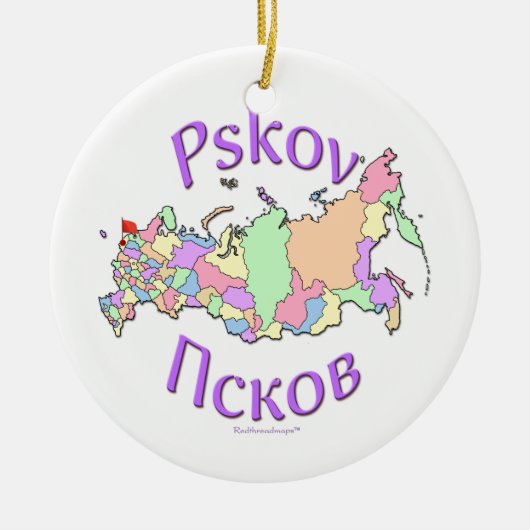 Pskov Russia Map Ornament (Voorkant)