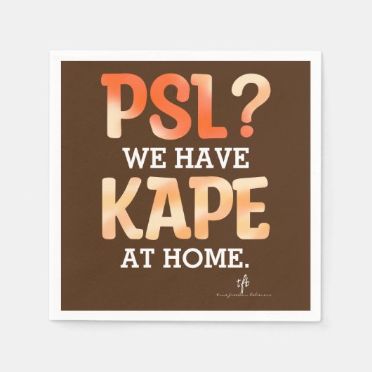 PSL vs. Kape Filipino Autumn Coffee Humor Servet (Voorkant)