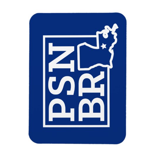 PSN BR Wit op Blue State Magnet Magneet (Verticaal)