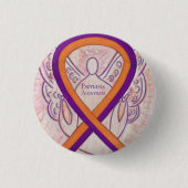 Psoriasis Awareness Ribbon Angel Custom Button Pin (Voorkant)