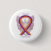 Psoriasis Awareness Ribbon Angel Custom Pin Button (Voorkant)