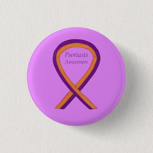 Psoriasis Awareness Ribbon Custom Art Pin Buttonne Ronde Button 3,2 Cm (Voorkant)