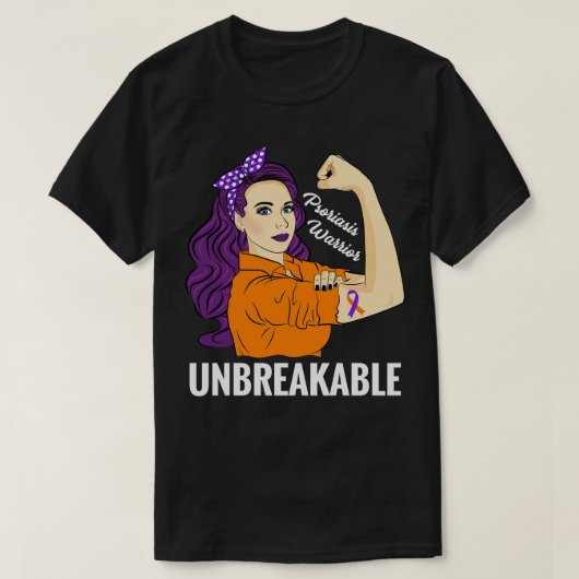 Psoriasis Awareness Warrior Unbreakable Support St T-shirt (Design voorkant)