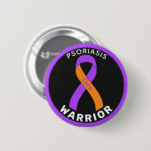 Psoriasis Warrior Ribbon Black Button (Voorkant /achterkant)