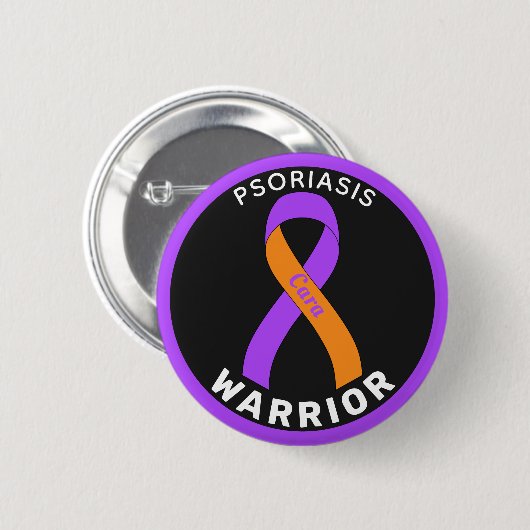 Psoriasis Warrior Ribbon Black Button (Voorkant /achterkant)